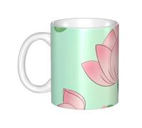 UDFKGLP Lotus flowers waiting to bloom Pattern mug ceramic Mugs for cappuccino, latte, cereal, yogurt, milk, hot or cold drinks Micro-wave oven