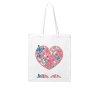 UDFKGLP Love hearts and butterflies Pattern Woman Canvas Tote Bag Strong and durable for traveling, shopping, Daily One Size