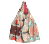 UDFKGLP Love pattern Pattern Adult Hooded Cloak is a super large, comfortable, and durable Halloween hooded poncho