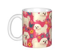 UDFKGLP lovely maltese dog Pattern mug ceramic Mugs for cappuccino, latte, cereal, yogurt, milk, hot or cold drinks Micro-wave oven