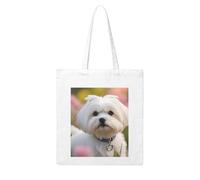 UDFKGLP Lovely Maltese Dog Pattern Woman Canvas Tote Bag Strong and durable for traveling, shopping, Daily One Size