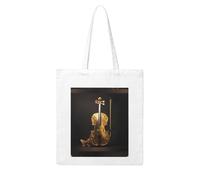 UDFKGLP Luxurious Gold tones,Butterfly and cello Pattern Woman Canvas Tote Bag Strong and durable for traveling, shopping, Daily One Size