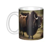 UDFKGLP Mighty Highland Yak Pattern mug ceramic Mugs for cappuccino, latte, cereal, yogurt, milk, hot or cold drinks Micro-wave oven