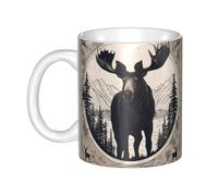 UDFKGLP Moose Bear Deer Pattern mug ceramic Mugs for cappuccino, latte, cereal, yogurt, milk, hot or cold drinks Micro-wave oven