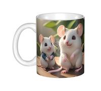 UDFKGLP Mother and child rats Pattern mug ceramic Mugs for cappuccino, latte, cereal, yogurt, milk, hot or cold drinks Micro-wave oven