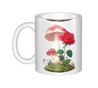 UDFKGLP Mushroom roses that grow together Pattern mug ceramic Mugs for cappuccino, latte, cereal, yogurt, milk, hot or cold drinks Micro-wave oven