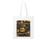 UDFKGLP Mustard Yellow and Black Pattern Woman Canvas Tote Bag Strong and durable for traveling, shopping, Daily One Size
