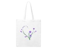 UDFKGLP Nature Love Purple Flowers Pattern Woman Canvas Tote Bag Strong and durable for traveling, shopping, Daily One Size