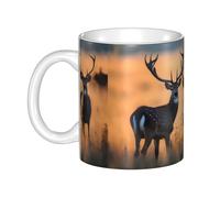 UDFKGLP Nature wild Animal Deers Pattern mug ceramic Mugs for cappuccino, latte, cereal, yogurt, milk, hot or cold drinks Micro-wave oven