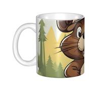 UDFKGLP Naughty Beaver Pattern mug ceramic Mugs for cappuccino, latte, cereal, yogurt, milk, hot or cold drinks Micro-wave oven