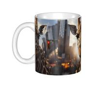 UDFKGLP New York Giraffe Street Pattern mug ceramic Mugs for cappuccino, latte, cereal, yogurt, milk, hot or cold drinks Micro-wave oven