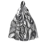 UDFKGLP Octopus tentacles Pattern Adult Hooded Cloak is a super large, comfortable, and durable Halloween hooded poncho