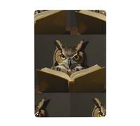 UDFKGLP Owl reading a book Pattern Tin decorative painting 8x12in Made of tinplate, wear-resistant and durable