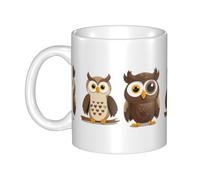 UDFKGLP Owl with love heart Pattern mug ceramic Mugs for cappuccino, latte, cereal, yogurt, milk, hot or cold drinks Micro-wave oven