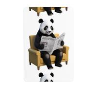 UDFKGLP Panda reading a newspaper Pattern Tin decorative painting 8x12in Made of tinplate, wear-resistant and durable