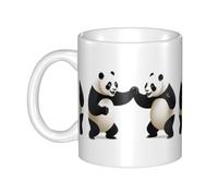 UDFKGLP Pandas fighting in the ring Pattern mug ceramic Mugs for cappuccino, latte, cereal, yogurt, milk, hot or cold drinks Micro-wave oven