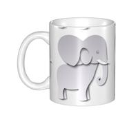 UDFKGLP Paper Cut Elephant Pattern mug ceramic Mugs for cappuccino, latte, cereal, yogurt, milk, hot or cold drinks Micro-wave oven