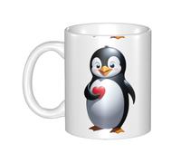 UDFKGLP Penguin holding a heart Pattern mug ceramic Mugs for cappuccino, latte, cereal, yogurt, milk, hot or cold drinks Micro-wave oven