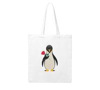 UDFKGLP Penguin holding a rose Pattern Woman Canvas Tote Bag Strong and durable for traveling, shopping, Daily One Size