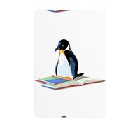 UDFKGLP Penguin is reading a picture book Pattern Tin decorative painting 8x12in Made of tinplate, wear-resistant and durable