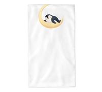 UDFKGLP Penguins on The Crescent Moon Pattern Towel Towels 27.5x16in Skin-Friendly Absorbent Fluffy and Soft for Bathroom, Beach, Outdoors
