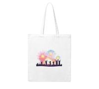 UDFKGLP People reveling under the fireworks Pattern Woman Canvas Tote Bag Strong and durable for traveling, shopping, Daily One Size