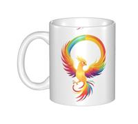 UDFKGLP Phoenix under the rainbow Pattern mug ceramic Mugs for cappuccino, latte, cereal, yogurt, milk, hot or cold drinks Micro-wave oven