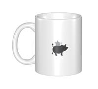 UDFKGLP Pig on the star Pattern mug ceramic Mugs for cappuccino, latte, cereal, yogurt, milk, hot or cold drinks Micro-wave oven