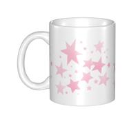 UDFKGLP Pink Star Pattern mug ceramic Mugs for cappuccino, latte, cereal, yogurt, milk, hot or cold drinks Micro-wave oven