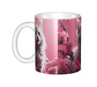 UDFKGLP pink tones,cat Pattern mug ceramic Mugs for cappuccino, latte, cereal, yogurt, milk, hot or cold drinks Micro-wave oven