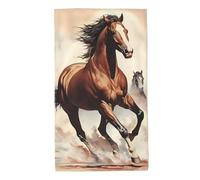 UDFKGLP Prancing Brown Horse Pattern Towel Towels 27.5x16in Skin-Friendly Absorbent Fluffy and Soft for Bathroom, Beach, Outdoors