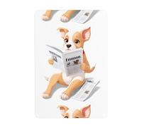 UDFKGLP Puppy reading newspaper Pattern Tin decorative painting 8x12in Made of tinplate, wear-resistant and durable