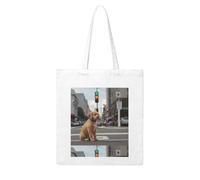 UDFKGLP Puppy waiting for traffic light Pattern Woman Canvas Tote Bag Strong and durable for traveling, shopping, Daily One Size
