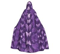 UDFKGLP Purple Butterflies Pattern Adult Hooded Cloak is a super large, comfortable, and durable Halloween hooded poncho