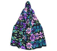 UDFKGLP Purple Camellia Pattern Adult Hooded Cloak is a super large, comfortable, and durable Halloween hooded poncho