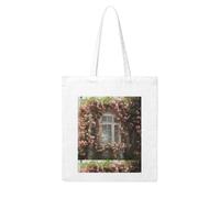 UDFKGLP Roses crawling across the windows Pattern Woman Canvas Tote Bag Strong and durable for traveling, shopping, Daily One Size
