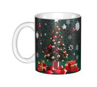 UDFKGLP Round Ball Christmas Tree Pattern mug ceramic Mugs for cappuccino, latte, cereal, yogurt, milk, hot or cold drinks Micro-wave oven