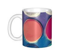 UDFKGLP Round color palette Pattern mug ceramic Mugs for cappuccino, latte, cereal, yogurt, milk, hot or cold drinks Micro-wave oven