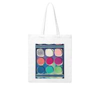 UDFKGLP Round color palette Pattern Woman Canvas Tote Bag Strong and durable for traveling, shopping, Daily One Size