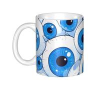 UDFKGLP Rounded Eyeballs Pattern mug ceramic Mugs for cappuccino, latte, cereal, yogurt, milk, hot or cold drinks Micro-wave oven