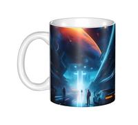 UDFKGLP Science Fiction Future Pattern mug ceramic Mugs for cappuccino, latte, cereal, yogurt, milk, hot or cold drinks Micro-wave oven
