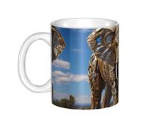 UDFKGLP Sculpture Elephant Pattern mug ceramic Mugs for cappuccino, latte, cereal, yogurt, milk, hot or cold drinks Micro-wave oven