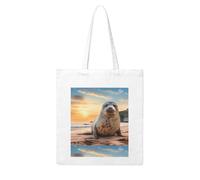 UDFKGLP Sea lion on the beach Pattern Woman Canvas Tote Bag Strong and durable for traveling, shopping, Daily One Size