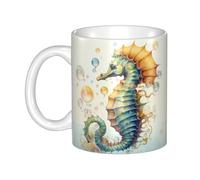 UDFKGLP Seahorse blowing bubbles Pattern mug ceramic Mugs for cappuccino, latte, cereal, yogurt, milk, hot or cold drinks Micro-wave oven