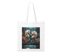 UDFKGLP Seahorse on the edge of the coral Pattern Woman Canvas Tote Bag Strong and durable for traveling, shopping, Daily One Size