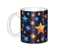 UDFKGLP Shining stars in the night sky Pattern mug ceramic Mugs for cappuccino, latte, cereal, yogurt, milk, hot or cold drinks Micro-wave oven