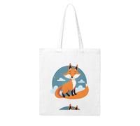 UDFKGLP Smiling fox Pattern Woman Canvas Tote Bag Strong and durable for traveling, shopping, Daily One Size