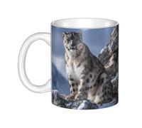 UDFKGLP Snow Leopard on the Mountain Pattern mug ceramic Mugs for cappuccino, latte, cereal, yogurt, milk, hot or cold drinks Micro-wave oven