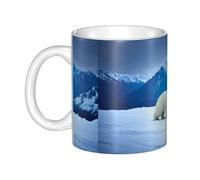 UDFKGLP Snowy Mountain Polar Bear Pattern mug ceramic Mugs for cappuccino, latte, cereal, yogurt, milk, hot or cold drinks Micro-wave oven