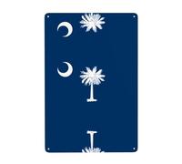 UDFKGLP South Carolina Flag Pattern Tin decorative painting 8x12in Made of tinplate, wear-resistant and durable